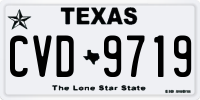 TX license plate CVD9719