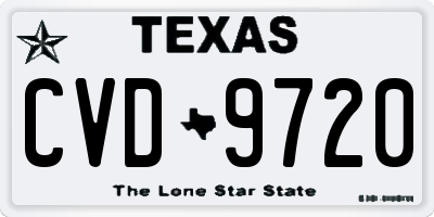TX license plate CVD9720