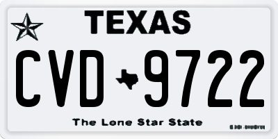 TX license plate CVD9722