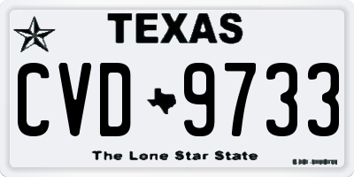 TX license plate CVD9733