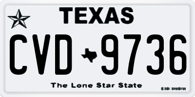 TX license plate CVD9736