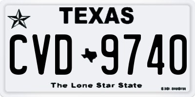 TX license plate CVD9740