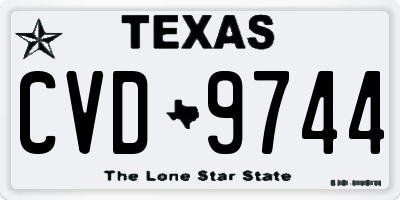 TX license plate CVD9744