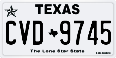 TX license plate CVD9745