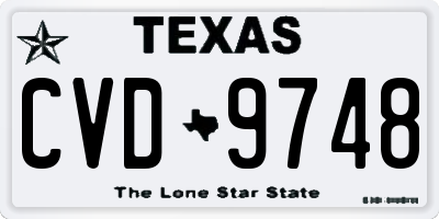 TX license plate CVD9748
