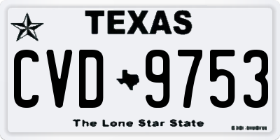 TX license plate CVD9753