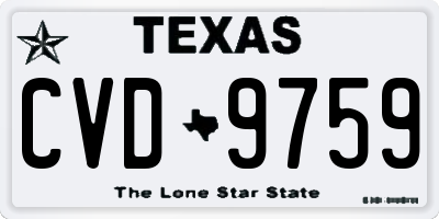TX license plate CVD9759