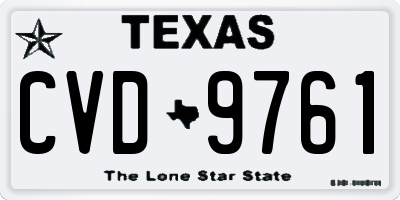 TX license plate CVD9761