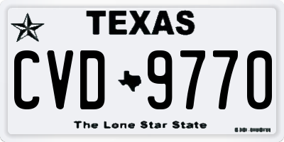TX license plate CVD9770