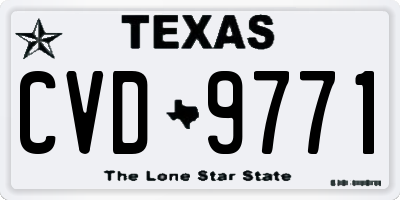 TX license plate CVD9771