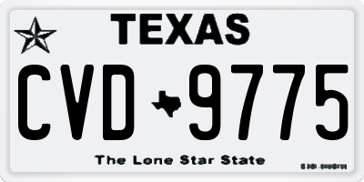 TX license plate CVD9775