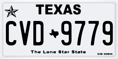 TX license plate CVD9779