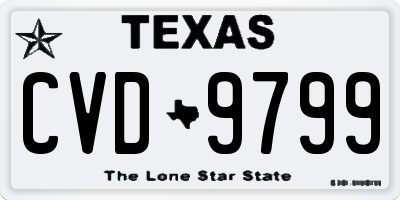TX license plate CVD9799