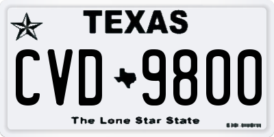 TX license plate CVD9800