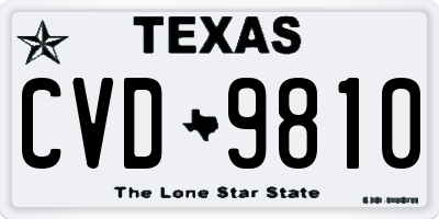 TX license plate CVD9810