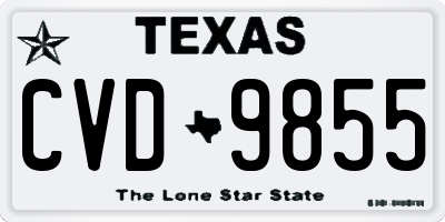 TX license plate CVD9855