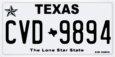 TX license plate CVD9894
