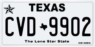 TX license plate CVD9902