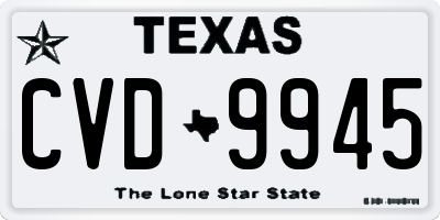 TX license plate CVD9945