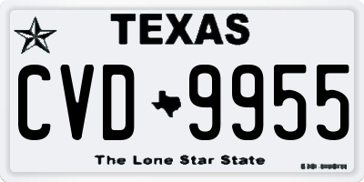 TX license plate CVD9955