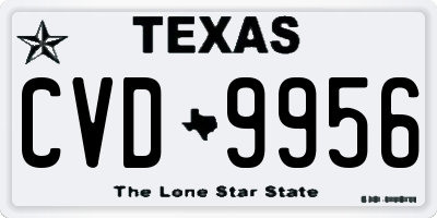 TX license plate CVD9956