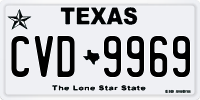 TX license plate CVD9969