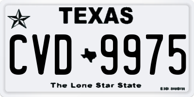 TX license plate CVD9975