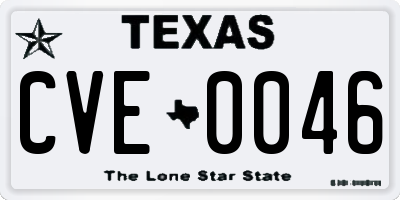 TX license plate CVE0046