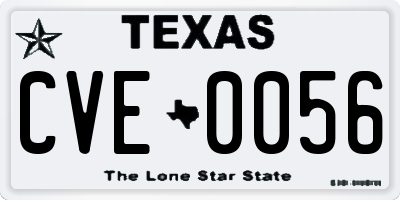 TX license plate CVE0056