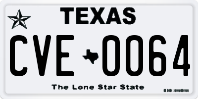 TX license plate CVE0064