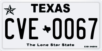 TX license plate CVE0067