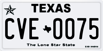 TX license plate CVE0075