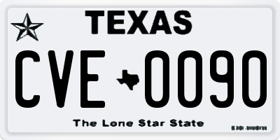 TX license plate CVE0090