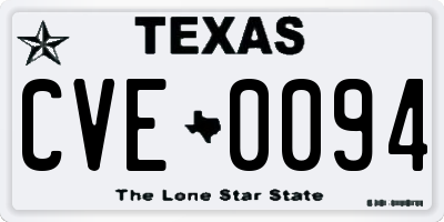TX license plate CVE0094