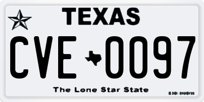 TX license plate CVE0097