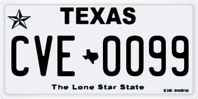 TX license plate CVE0099
