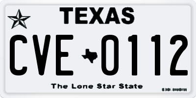 TX license plate CVE0112