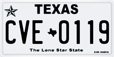 TX license plate CVE0119