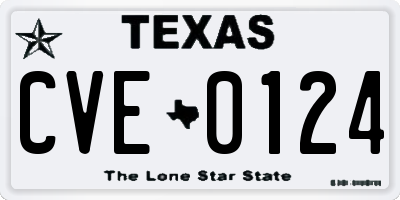 TX license plate CVE0124
