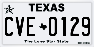 TX license plate CVE0129