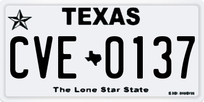 TX license plate CVE0137