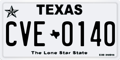 TX license plate CVE0140