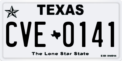 TX license plate CVE0141