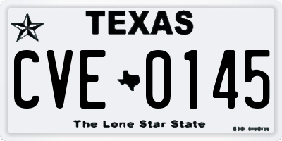 TX license plate CVE0145