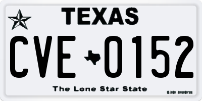 TX license plate CVE0152