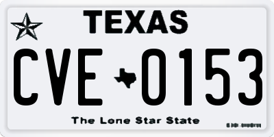 TX license plate CVE0153