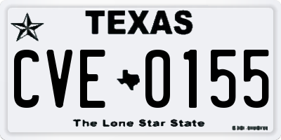 TX license plate CVE0155