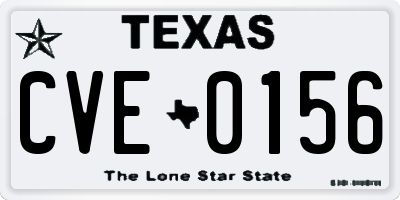 TX license plate CVE0156