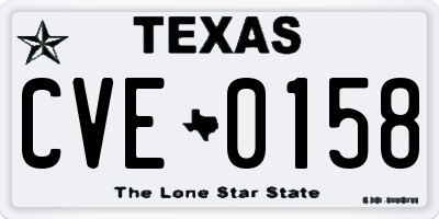 TX license plate CVE0158