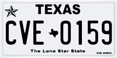 TX license plate CVE0159